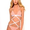 Women Luxsea Swimwear One Pieces | Peach Cut Out Belt Swimsuit