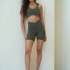 Women Luxsea Swimwear Shorts | Crossover Scrunch Shorts-Khaki