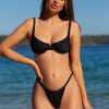 Women Luxsea Swimwear Bikinis | Maya Push Up Underwire Bikini Top-Black