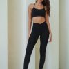 Women Luxsea Swimwear Leggings | Crossover Scrunch Leggings-Black